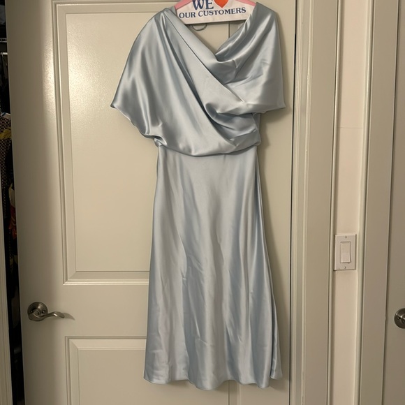 Amsale draped shoulder midi dress - ICE blue - Picture 2 of 4